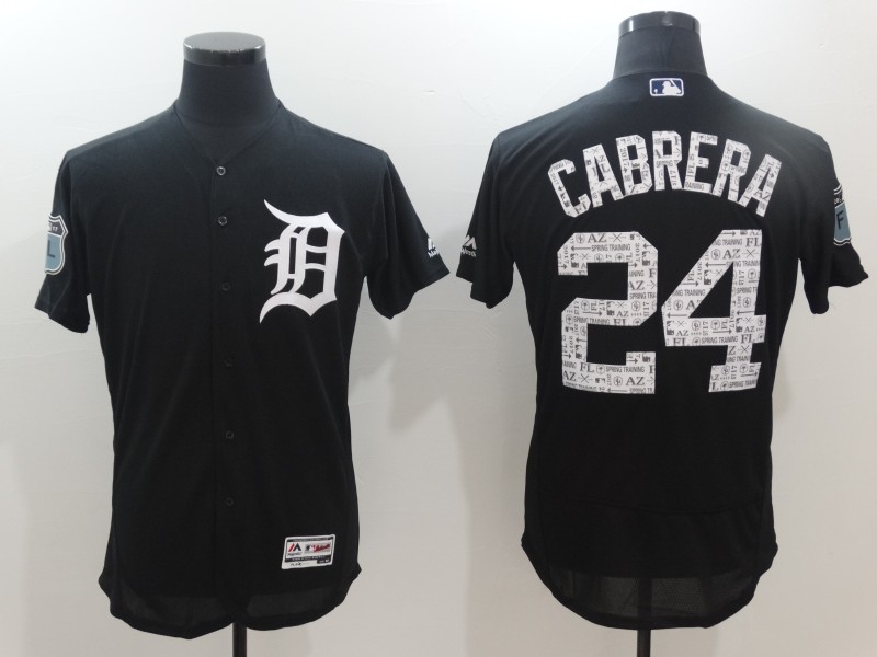 2017 MLB Detroit Tigers #24 Cabrera Black Jerseys->->MLB Jersey